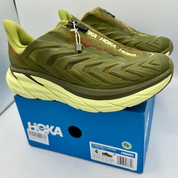 NWT Hoka Project Clifton Avocado Dark Citron Unisex Shoes ADCT Olive Green